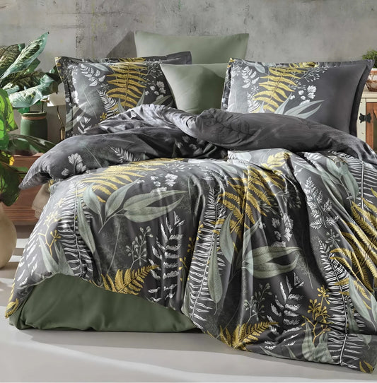 სატინის ზოლიანი ორანი თეთრეულის ნაკრები