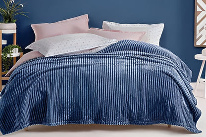 საწოლის გადასაფარებელი ორ საწოლიანი პოლიესტერის ლურჯი 200x220