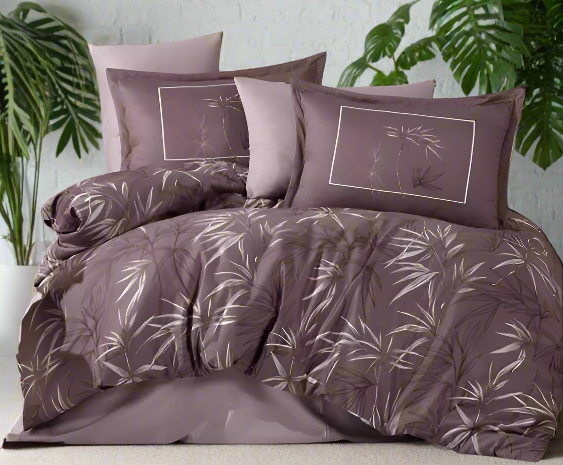 სატინის ზოლიანი ორანი თეთრეულის ნაკრები