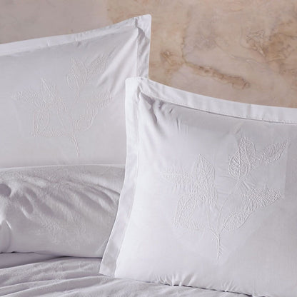 ჟაკარის ორ საწოლიანი თეთრეულის ნაკრები თეთრი