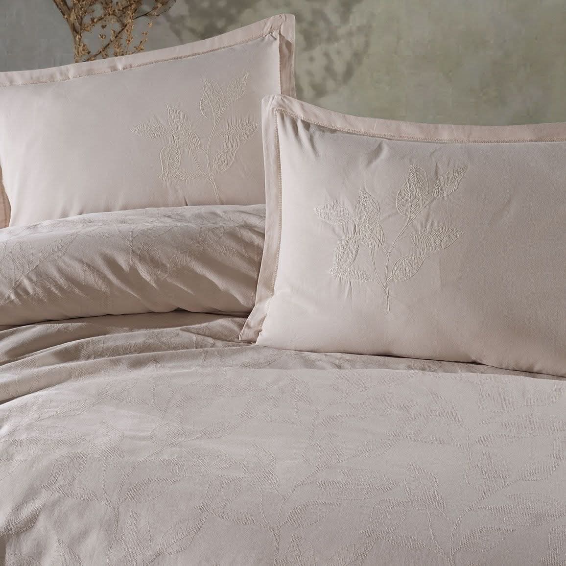 ჟაკარის ორ საწოლიანი თეთრეულის ნაკრები ბეჟი